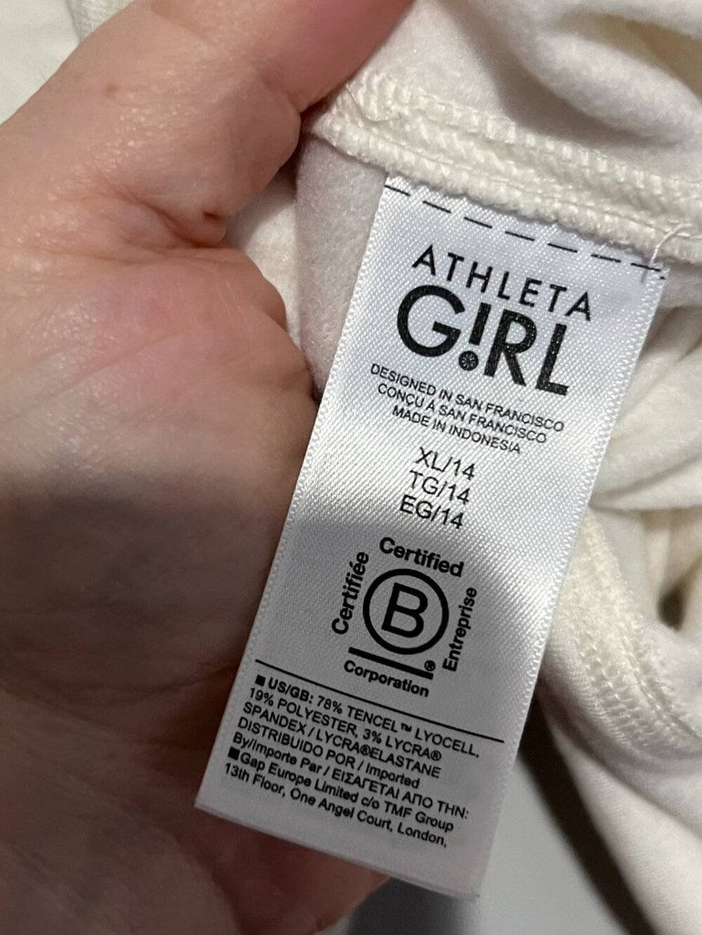 Athleta Girl Sweatshirt Cream Girls Size 14 - Picture 4 of 4